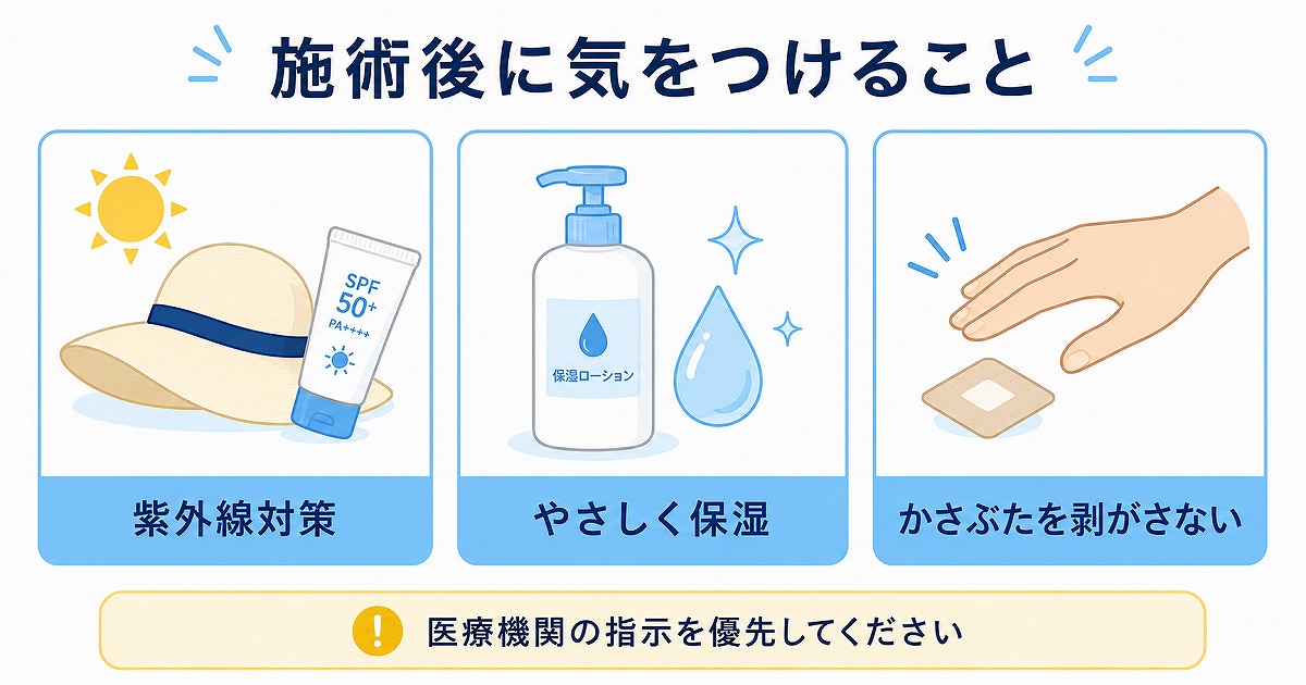 シミ取りレーザー施術後に避けたいこと